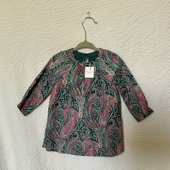 Bonpoint Paisley Blouse - Green and Pink